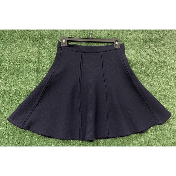 Zara Woman Skirt Bottom Zipper Size Small Navy Blue Stretch Knee Lenght - Picture 1 of 7